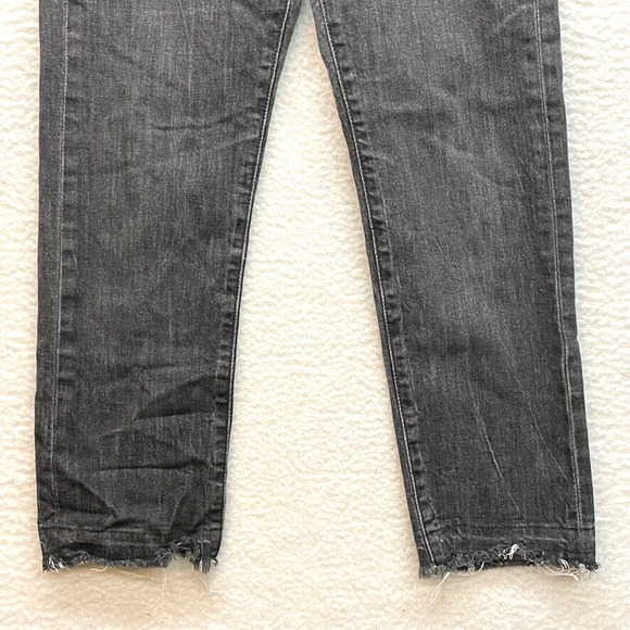 Levis Jeans Womens 27 Gray Wedgie Straight Raw Hem Button Fly High Rise 90s - Picture 5 of 14